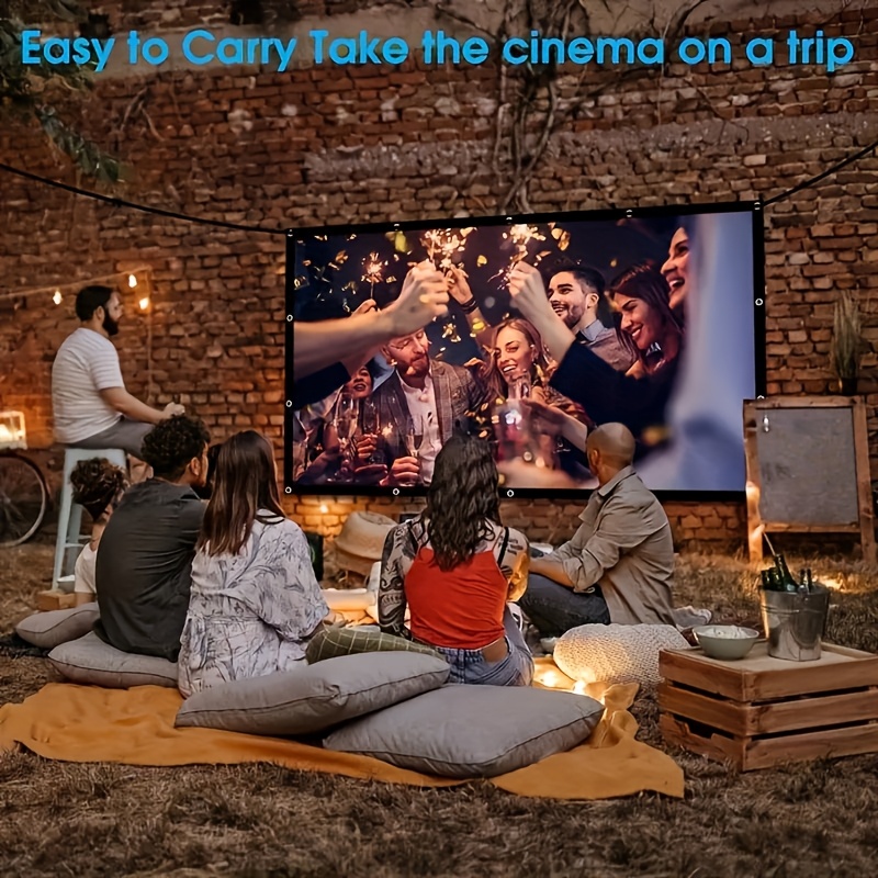 72 84 100 Inch HD Projection Screen Foldable Anti-wrinkle Portable Projector Movie Screen For Home Theater Outdoor Indoor Projection Screen, Portable And Foldable Projector Screen