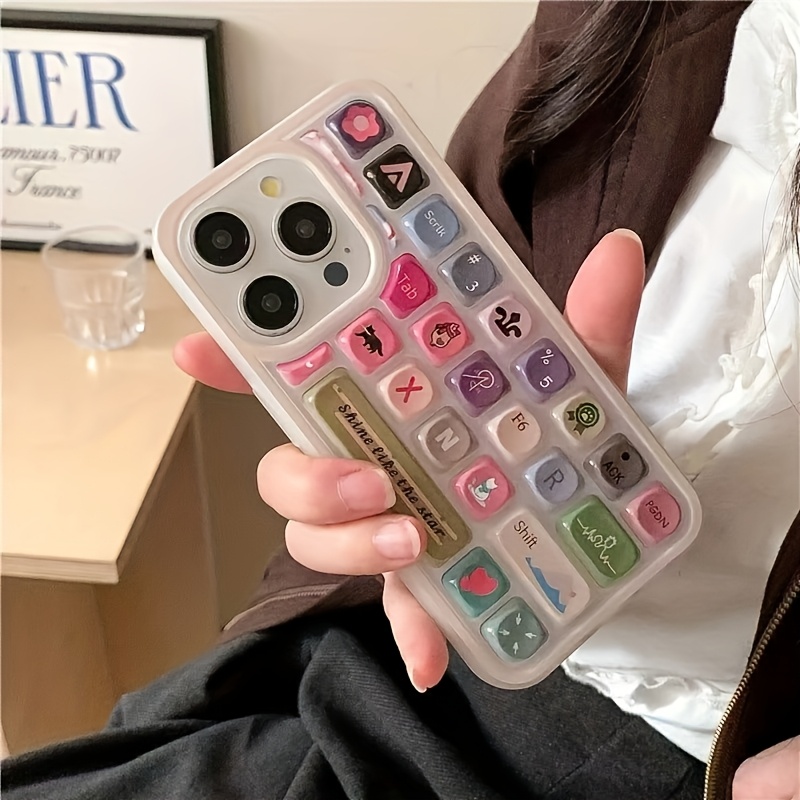 TEMU Phone Case Aesthetic Full Coverage Shockproof Protective Cover With Keyboard Suitable For Iphone 16/xr/11/12/13/14/15 Plus Pro Max And Other