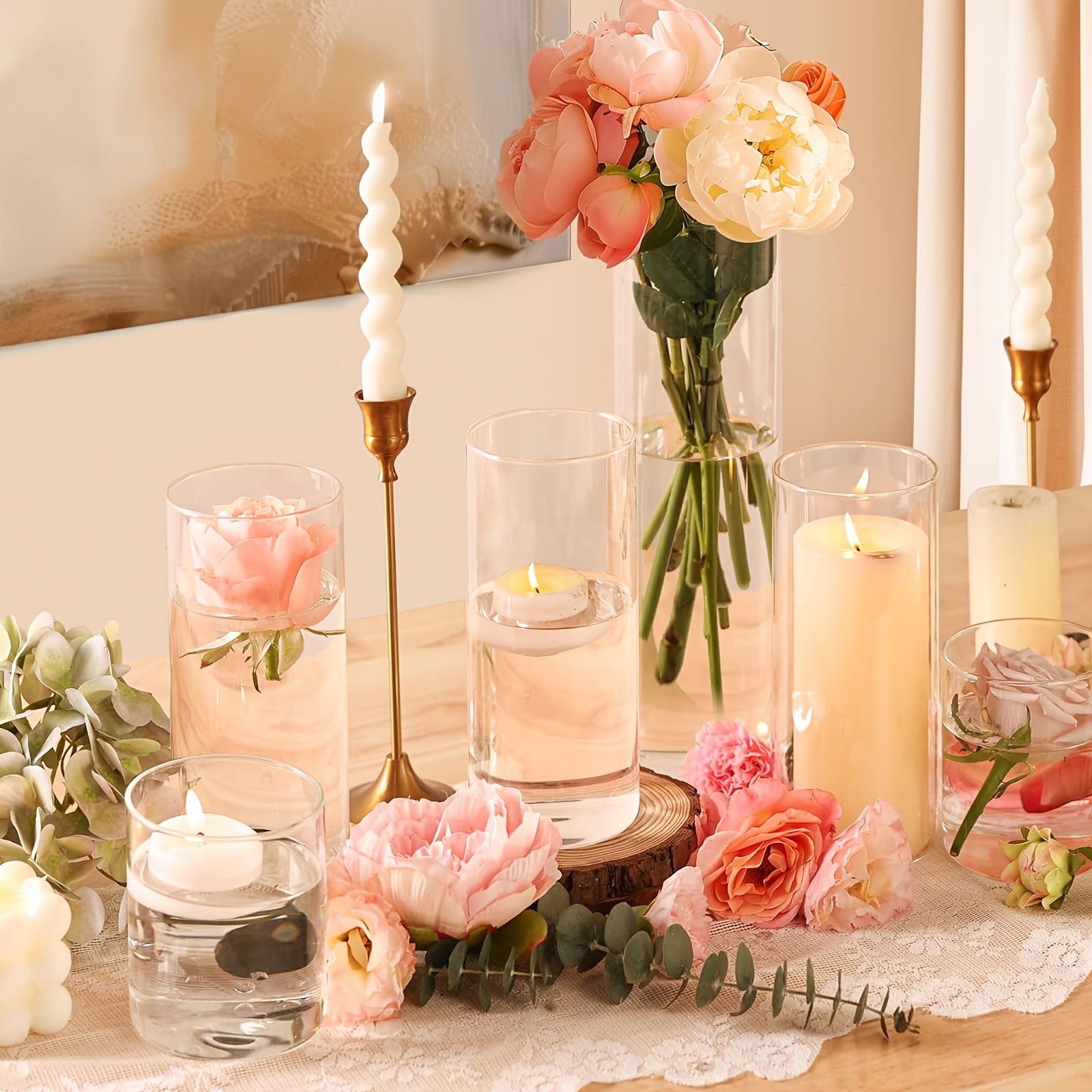 BalsaCircle 12 Pcs Frosted Glass Votive Candle Holders Wedding Party