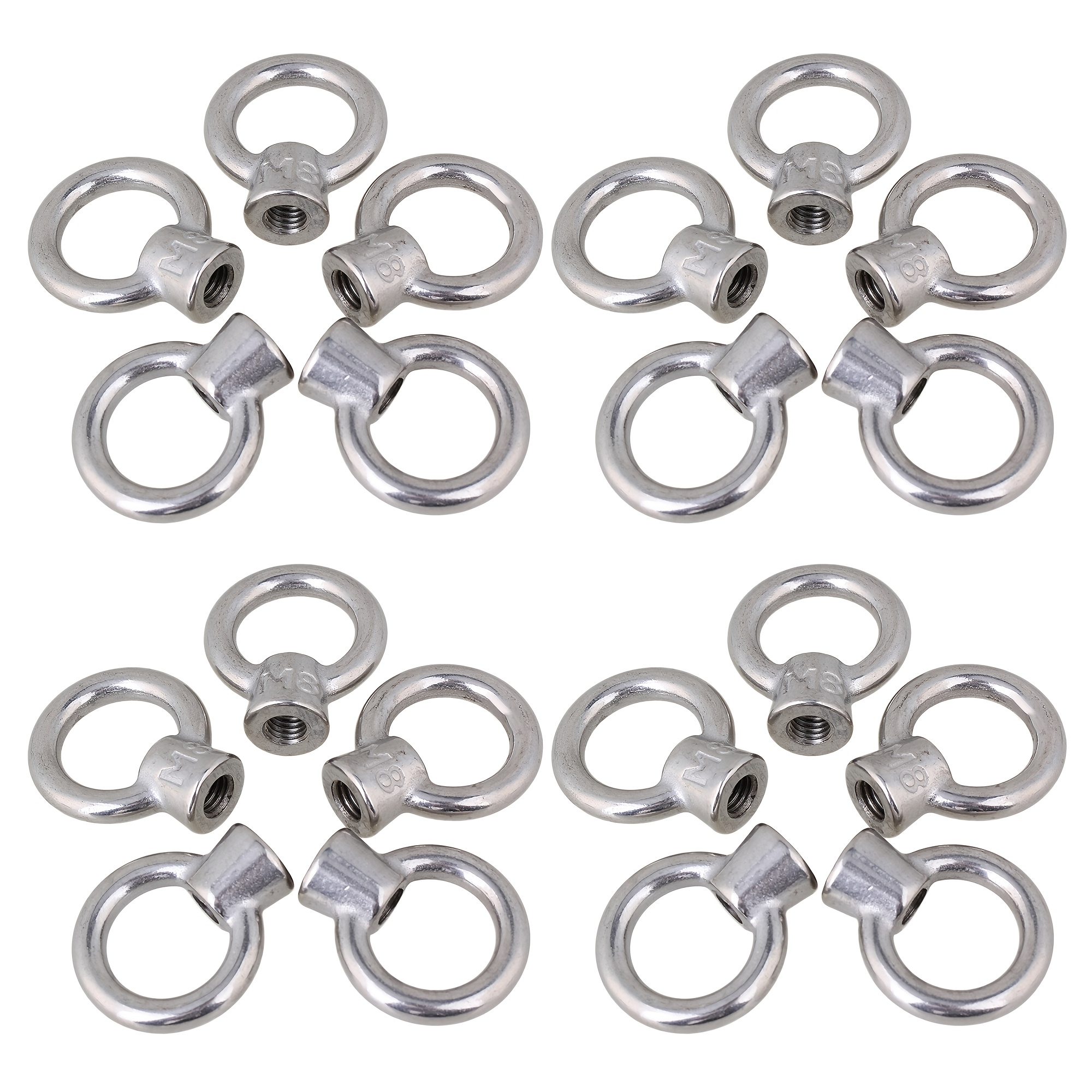 20pcs Japanese 304 Stainless Steel Ring Nut M8