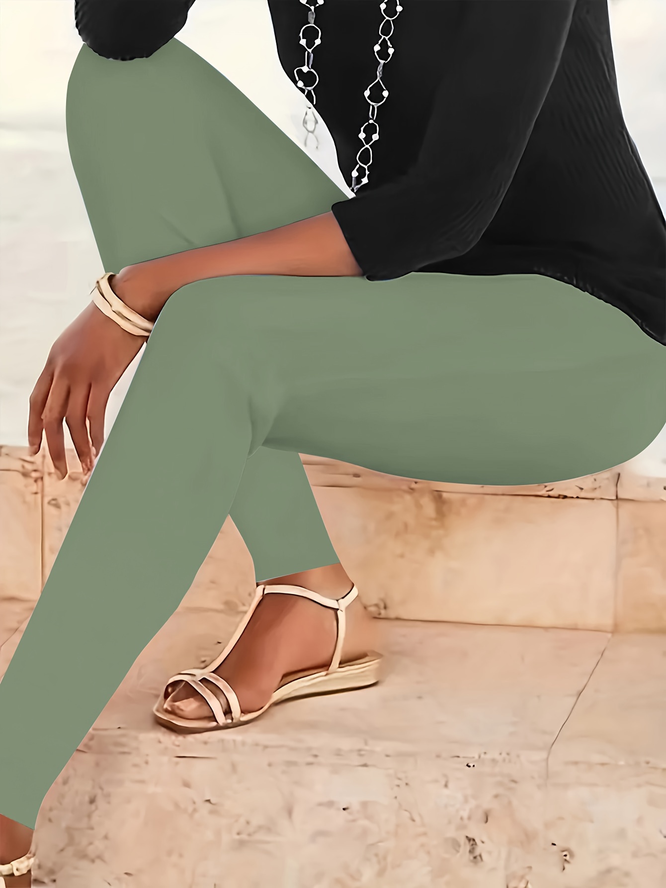 High Waist Plus Size Active Yoga Leggings For Women - Long-Length Tights For Casual Wear