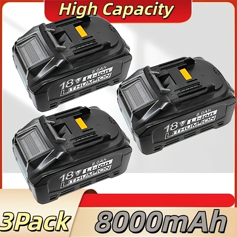 Image of 3x 18v 8000mah Replacement Battery For Makita Battery 18v Bl1830 Bl1830b Bl1850 Bl1850b Bl1860 Bl1860b Bl1840 Bl1835 Bl1845 Bl1820 -400 Tool Batteries