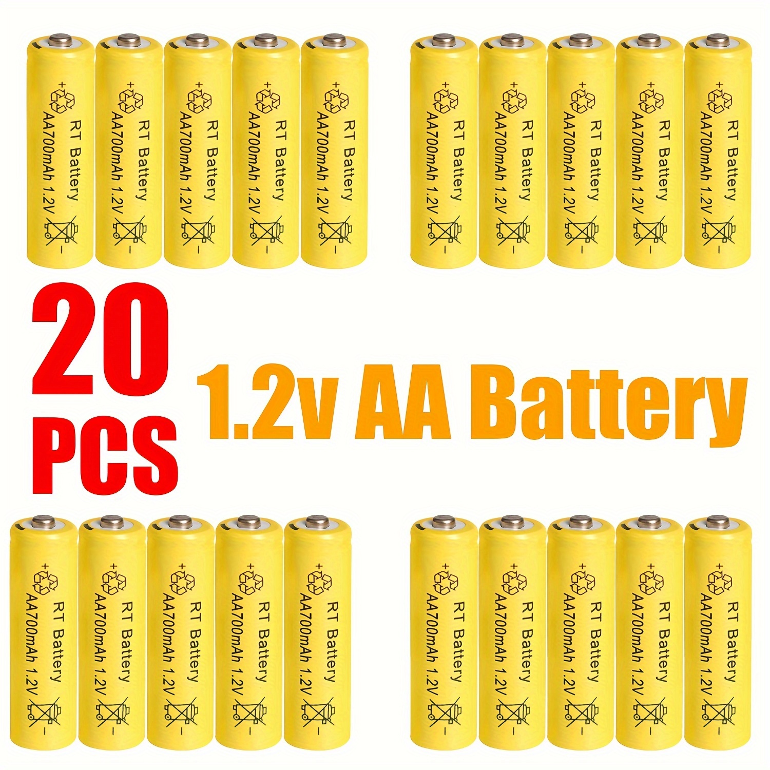 TEMU 30/20/10packs, Ni-mh Ni-cd Aa Rechargeable Batteries, Aa Battery Packs, 1.2v Large-capacity Aa Batteries, 1.2v 700mah Ni-mh Batteries, Aa