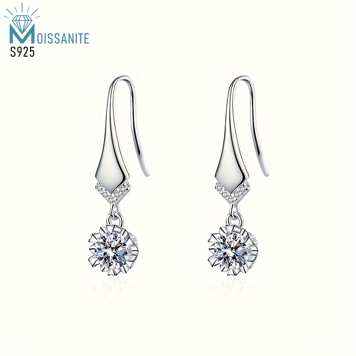 

S925 Sterling Silver Moissanite Earrings Women Earring Fashion Luxury For Valentine's Day Engagement Birthday Gifts And Gift-giving