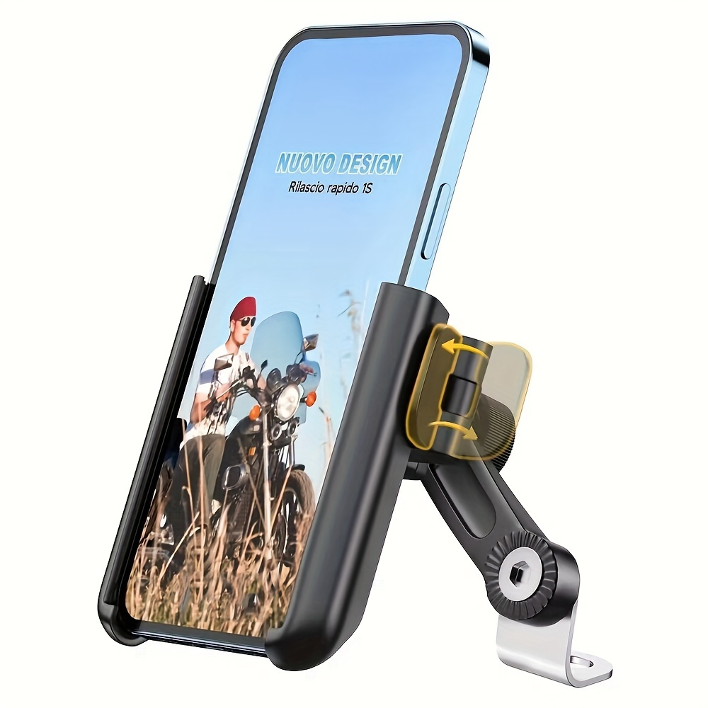 

Motorcycle Phone Mount [1s Quick Release] Anti Shake Motorbike Phone Holder For 3.5-7.0 Inch Smartphone For Motorcycle Mirror Phone Mount
