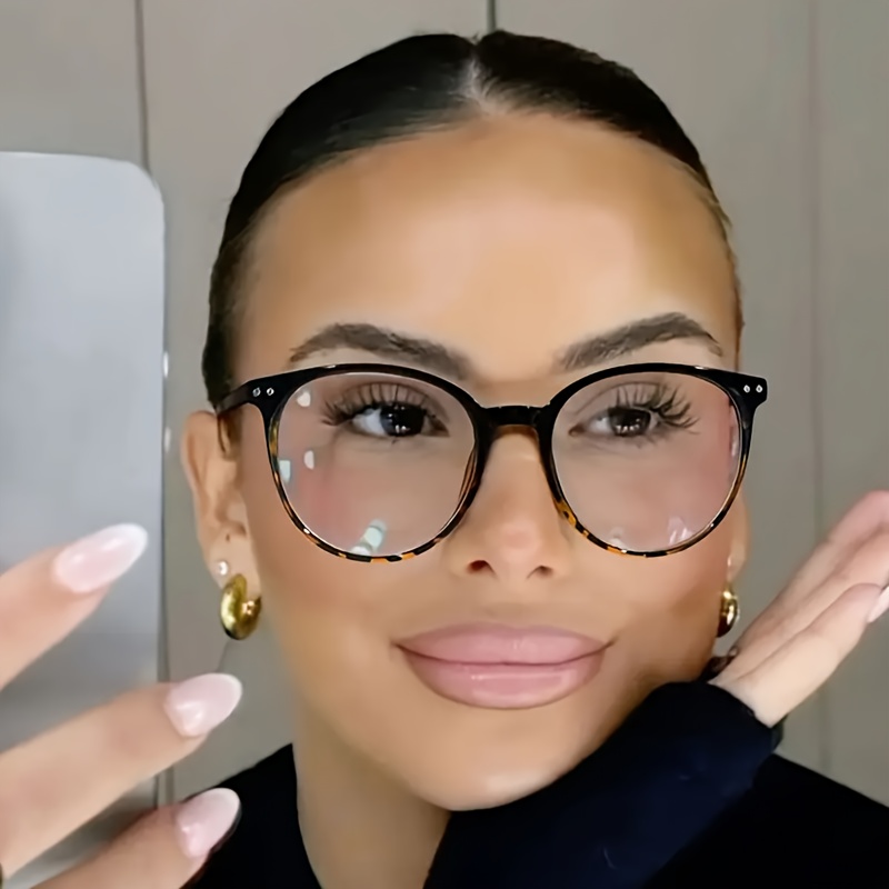 1 Pair Of Women's Pc Minimalist College Style Face Artifact Literary Retro Fashion Plain Glasses, Suitable For College Commuting Daily Wear