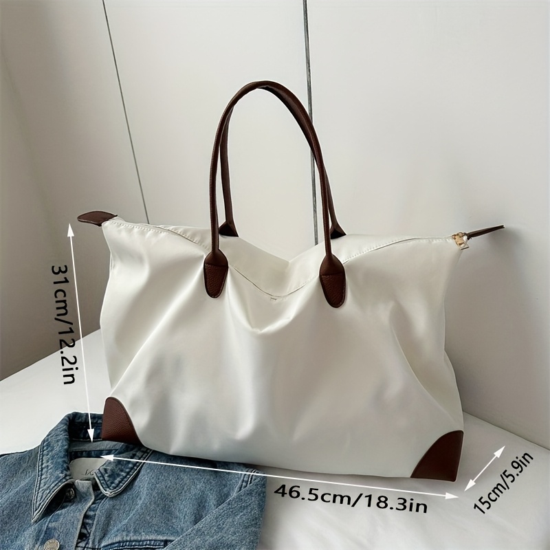 TEMU Women's Tote Bag - Large Capacity Summer New Casual Versatile Shoulder Handbag, Travel Bag, Lightweight Portable Fitness Yoga Bag, Suitable For