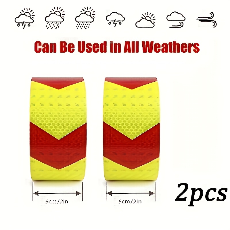 TEMU 2 Rolls Of High Visibility Reflective Safety Tape - Pvc Material, 236.22 Inches Long, Suitable For Vehicles, Trailers, Boats - Durable And