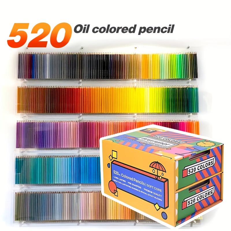 

520pcs Oil Colored Pencils Drawing Pencil Set Soft Gift Art Supplies School Stationery