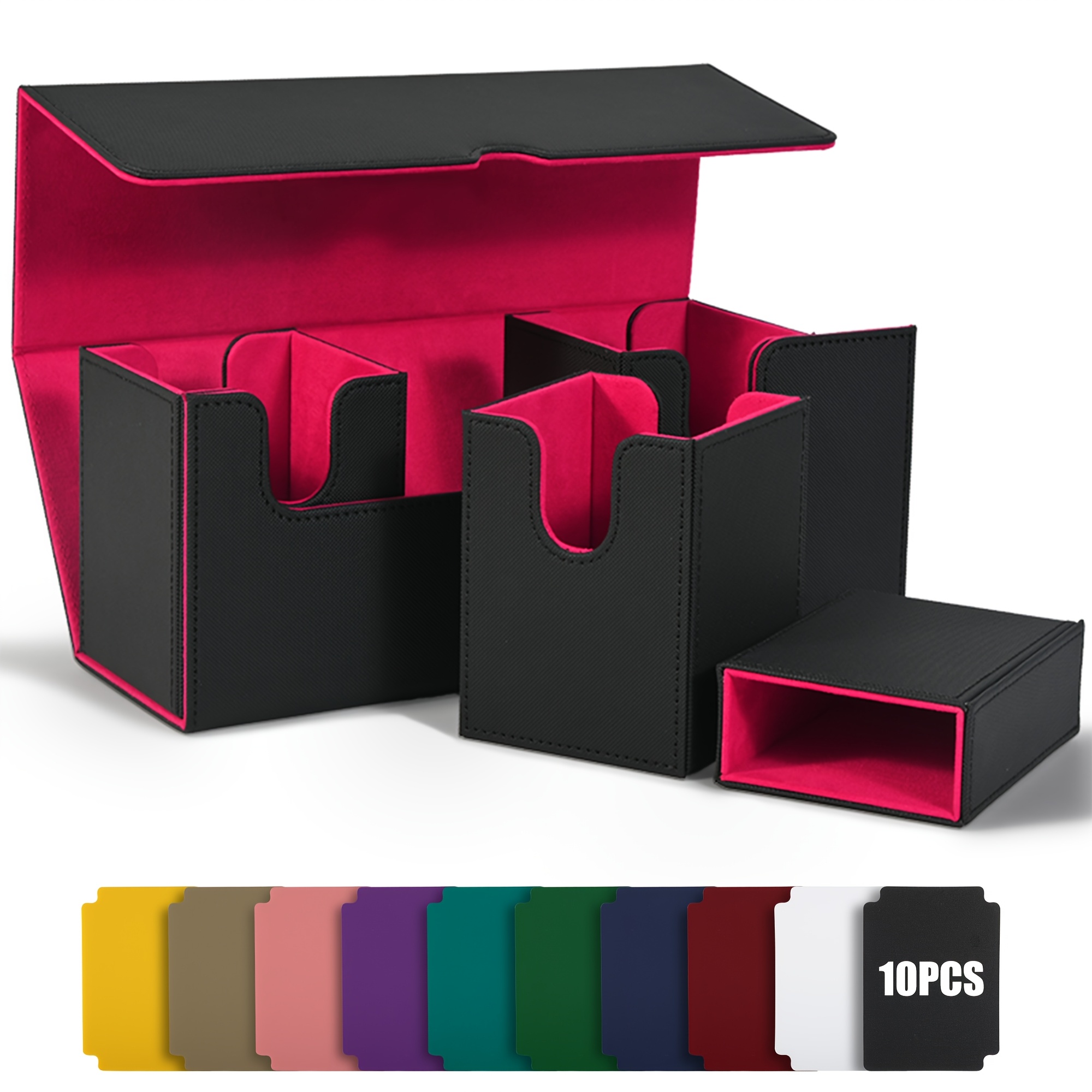 Card Deck Box with Dice Tray for MTG, 4-In-1 Organizer