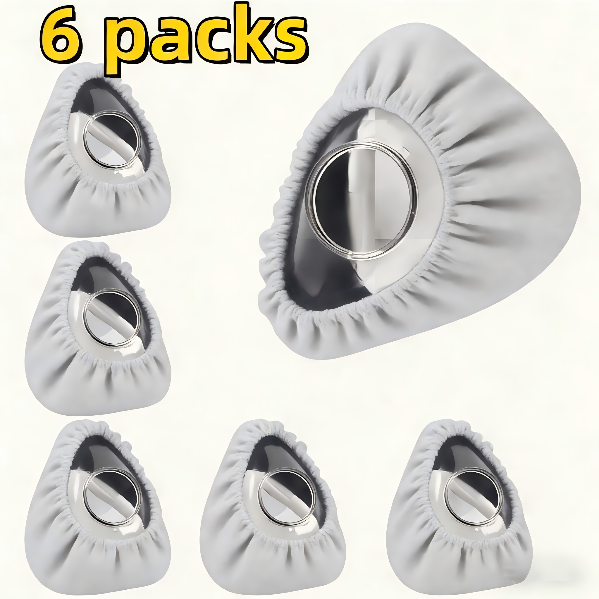 TEMU Set Of 6 Liners- Soft, Reusable Gray Face Cushions Designed For A Comfortable Night', Suitable For Men And Women, Healthcare Essentials