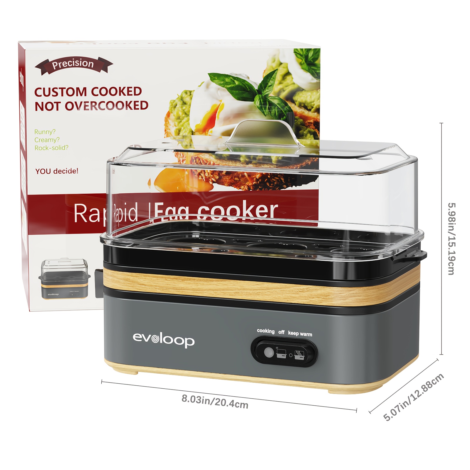 TEMU Cooker 6 Egg Capacity Bpa Free Electric Egg Cooker For Hard Boiled Eggs, Poached Eggs, Eggs, Or Omelets