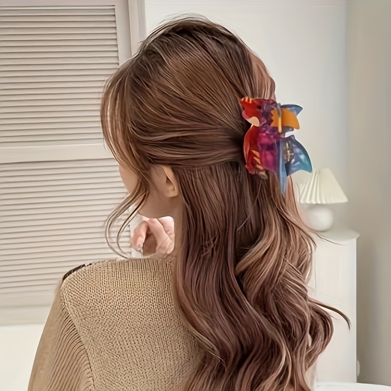 

Elegant Dragon Hair Claw - Color-changing, Non-slip Pvc Grip For Stylish Updos & Accessories