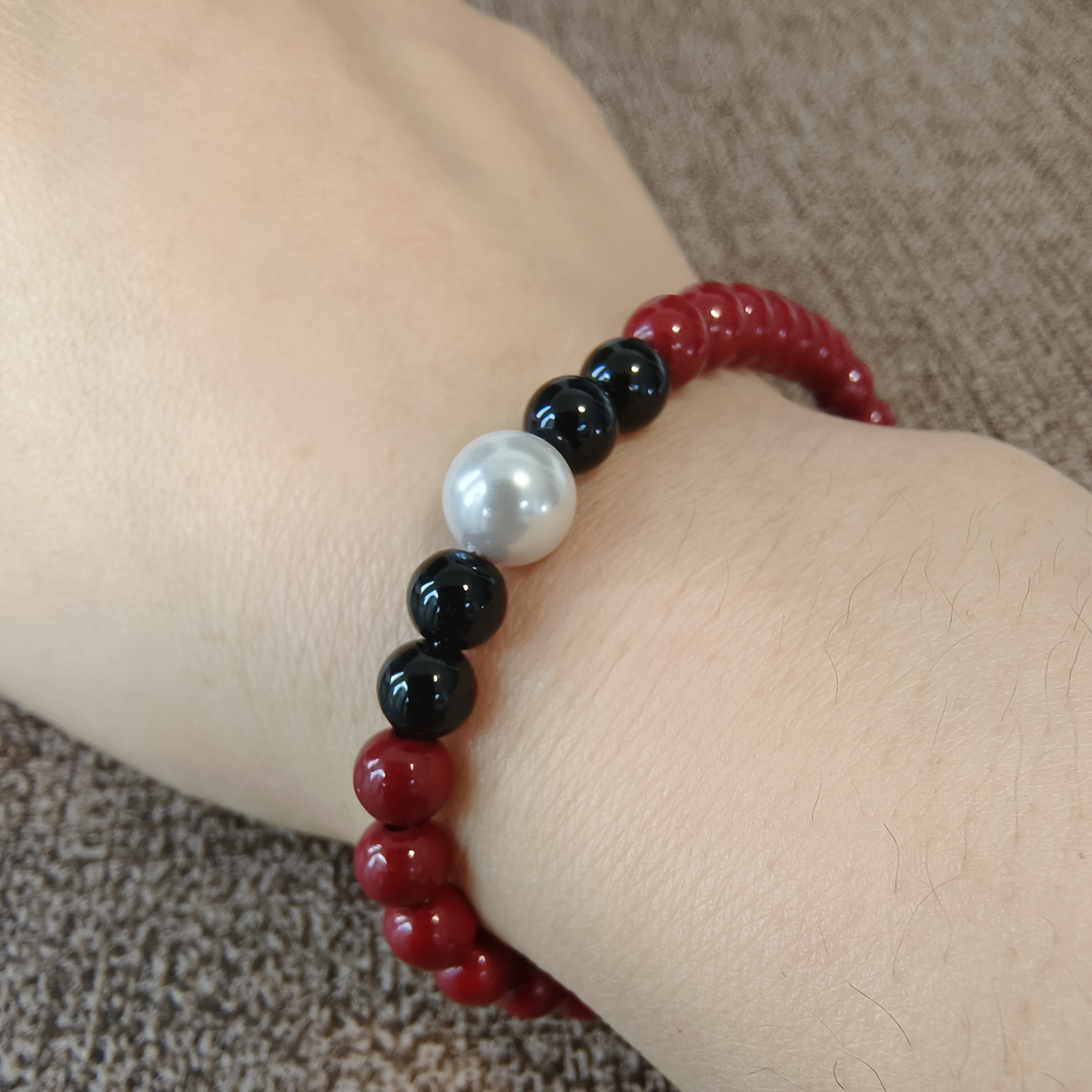 Cinnabar Bead Bracelet, Unisex Amulet for Meditation