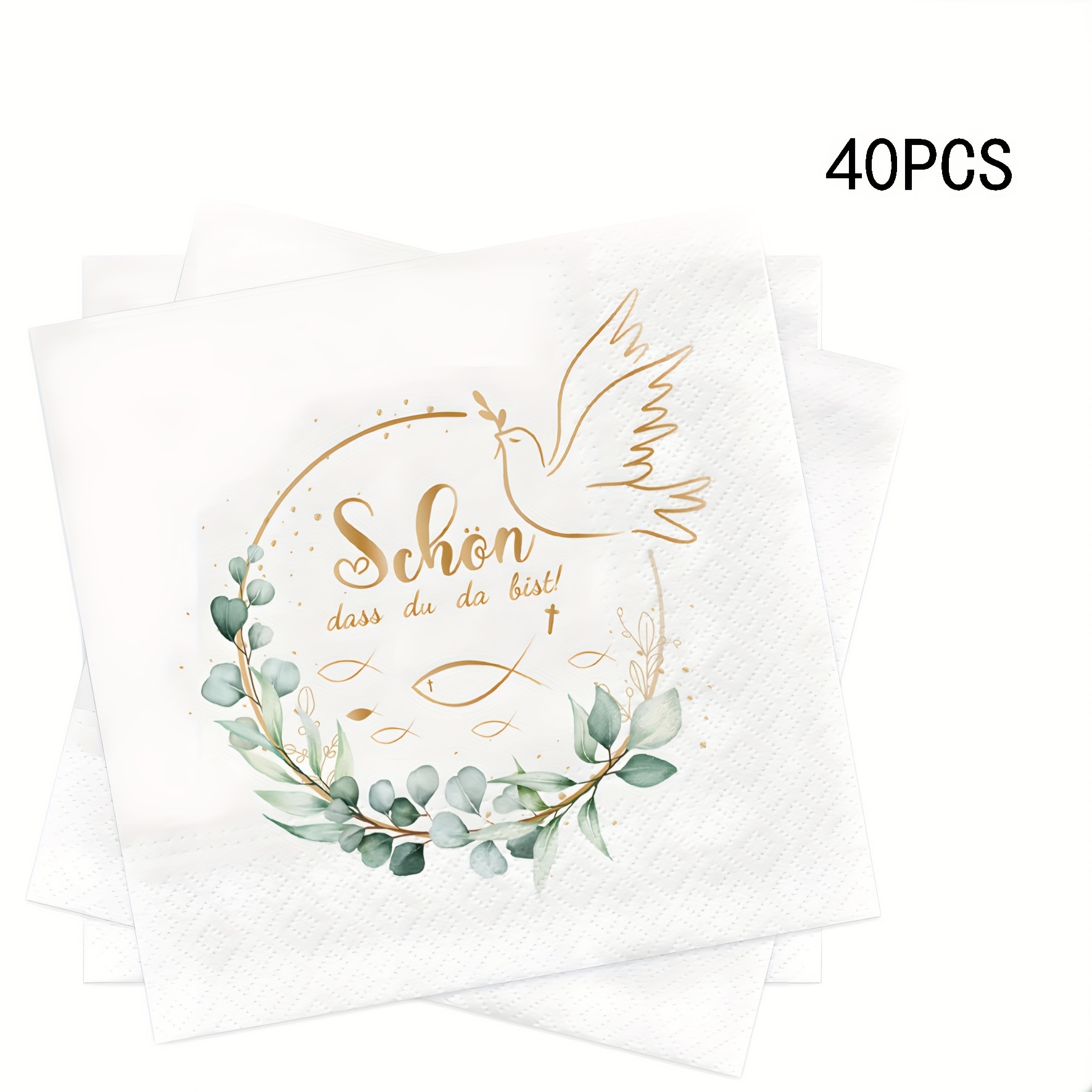 Image of Christening Decoration, 40/60/80 Napkins, Suitable For Christenings For Halloween, Christmas Event & Party Supplies