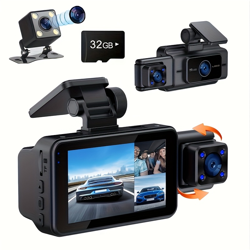 

Upgraded Car , 4k + 1080p Dashcam And -in And Rear Cameras, Dashcam 32gb , 3.0- Ips Dashcam, 170° , 3- Dashcam