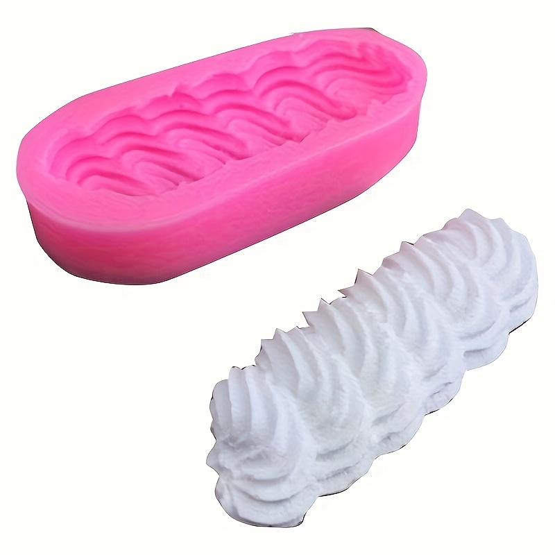 

1pc Silicone Cream Shape Stripe Mold, Decorative Kneadable Silicone Mould For, Clay, And Crafting