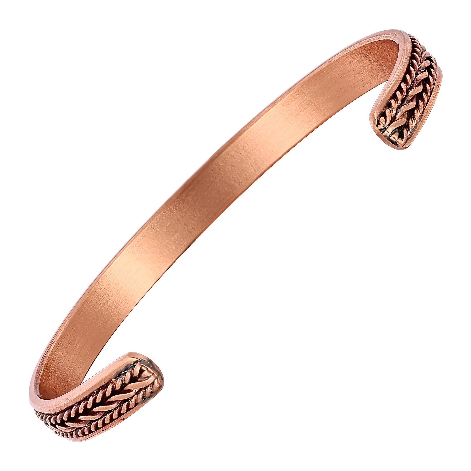 Twisted Wire Copper Magnetic Cuff Bracelet, Adjustable