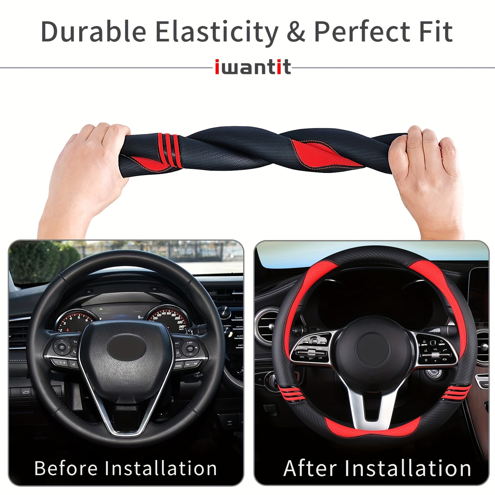 Amazon.com: PIC AUTO Massage Steering Wheel Cover, Gray