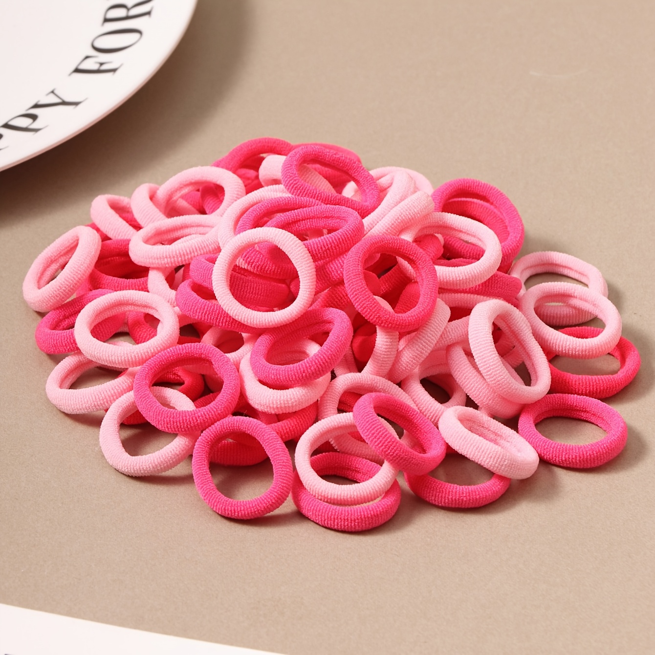 100pcs Random Colors Towel Ring Headband, Seamless Hair Tie