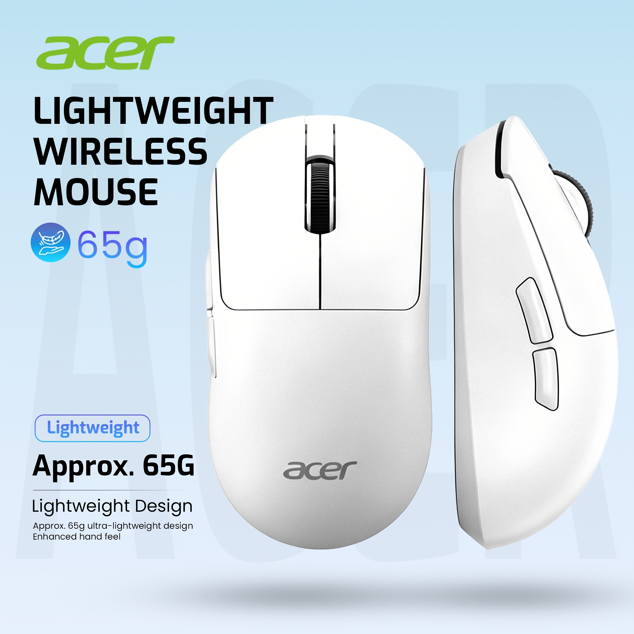 TEMU Acer 2.4ghz Wireless Mouse, Compact And Portable Mouse For Laptops, Tablets And More, 12-month Battery (not Included), Smooth Tracking,