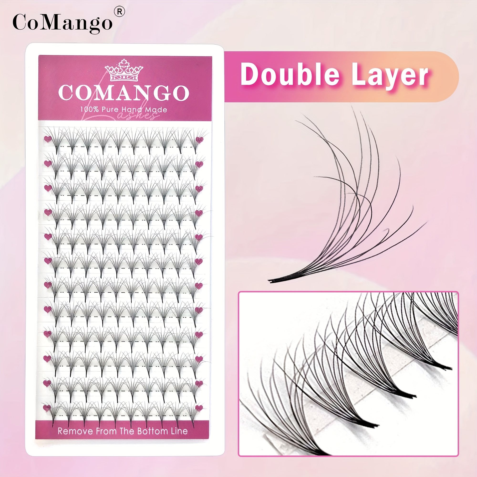 120fans 6d C+d Double-layer Fluffy Pre-made Volume Fans 0.05mm Bundle Bouquets Hybrid Individual Eyelash Extensions False Lashes