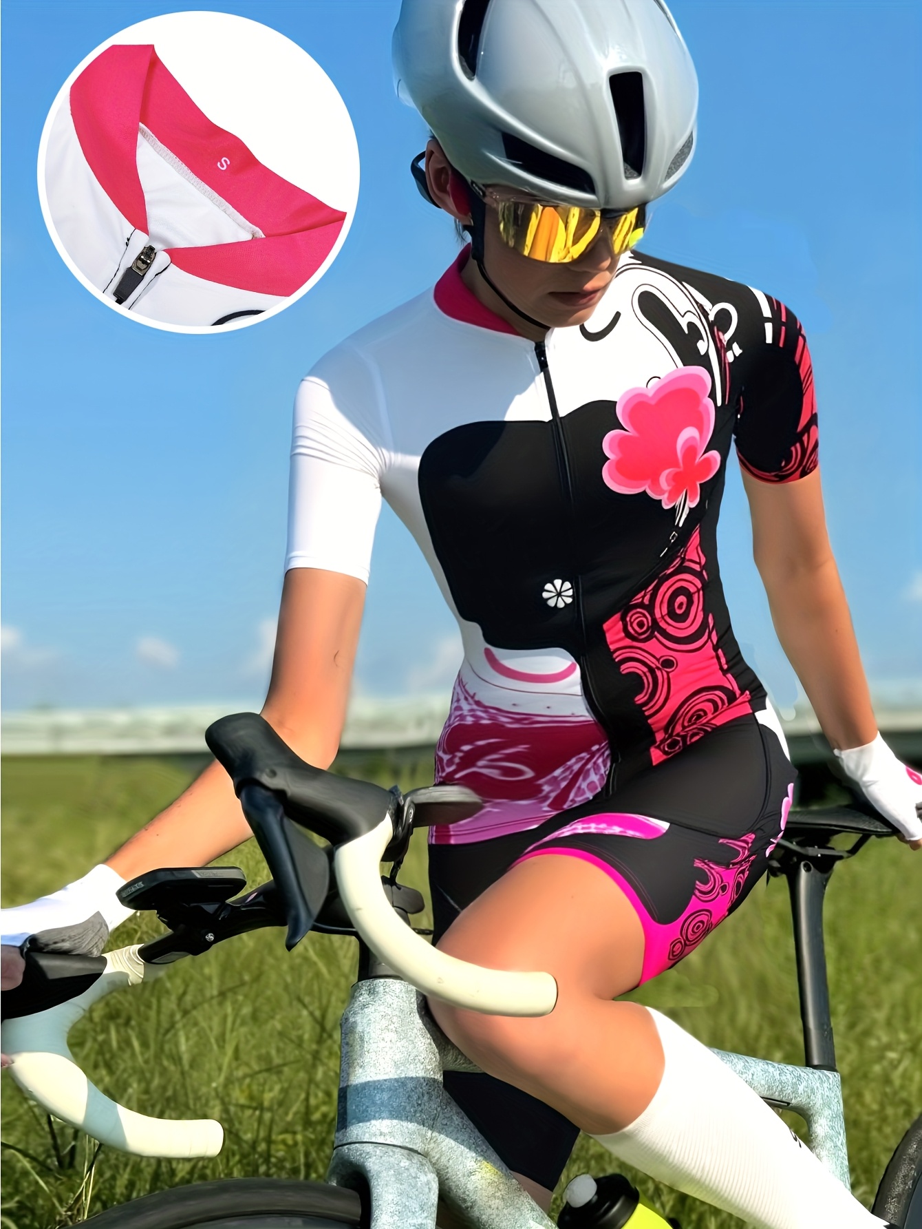conjunto jersey pantalones cortos ciclismo femenino diseño Temu