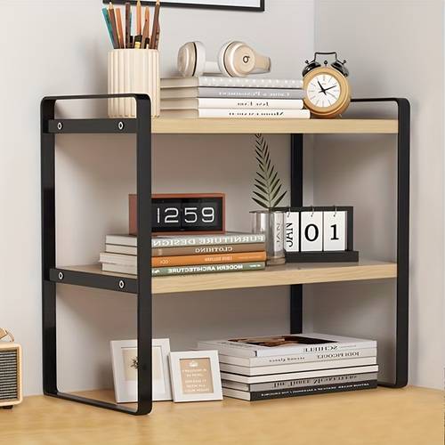 1pc desktop iron bookshelf desk shelves book storage desk bookcase shelves desktop storage shelves desktop storage accessories desktop organization shelves