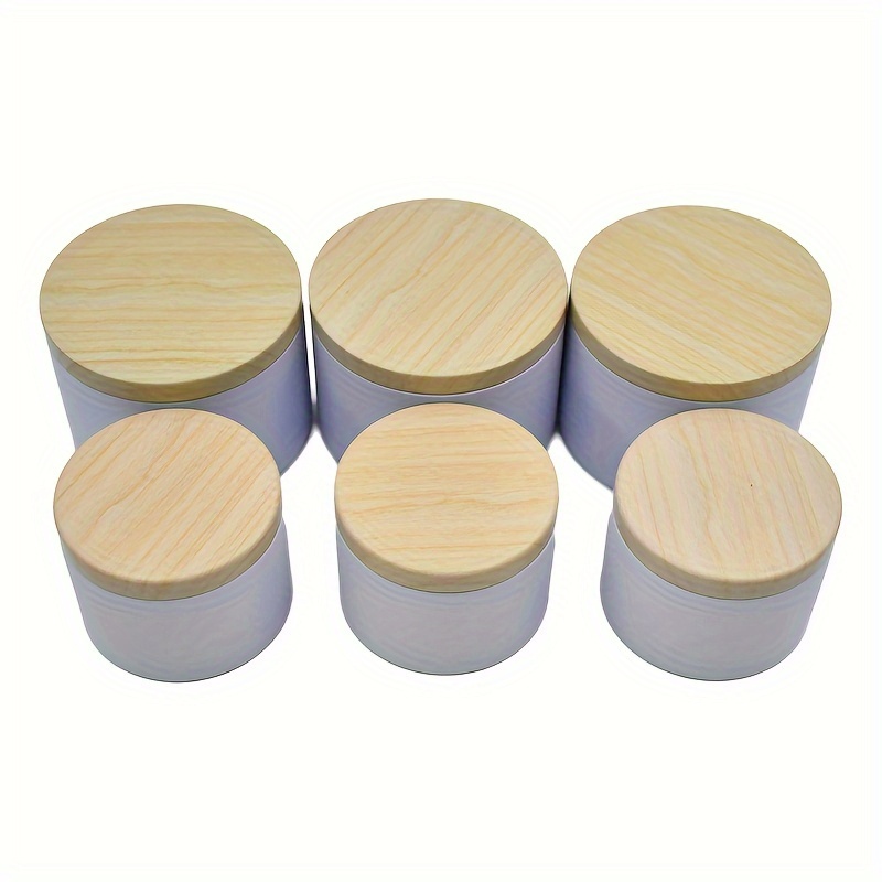 TEMU 24pcs In A Box, 4oz/8oz Metal Wood Lid Jar, Aromatherapy , Gift Storage , For Making Small Gift