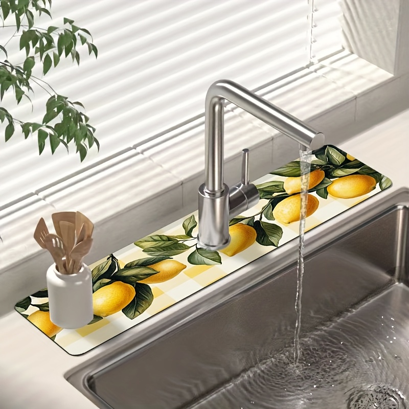 1pc Tableware drying mat, faucet mat, suitable for kitchen and  bathroom, bathroom faucet mat, spring and summer kitchen and t