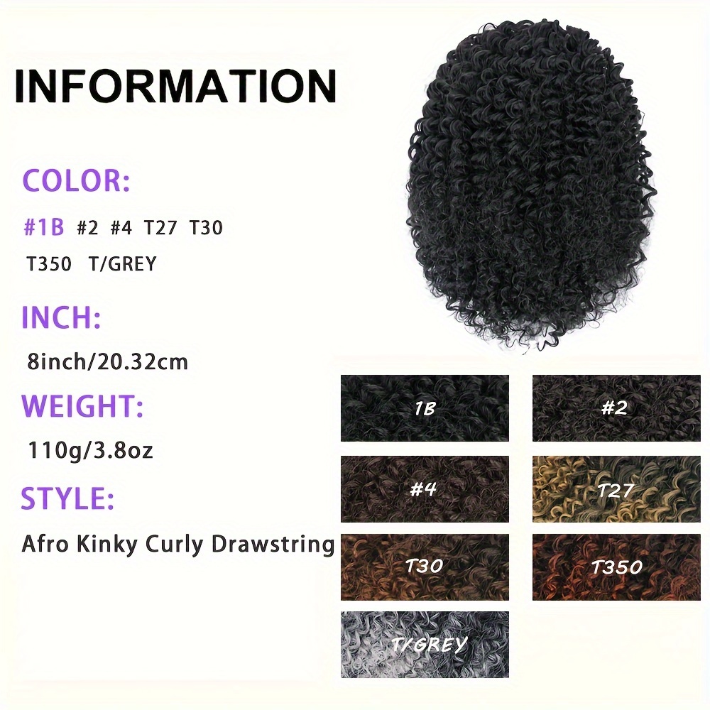   elegant afro   ponytail extension for women drawstring natural look for daily wear parties details 2