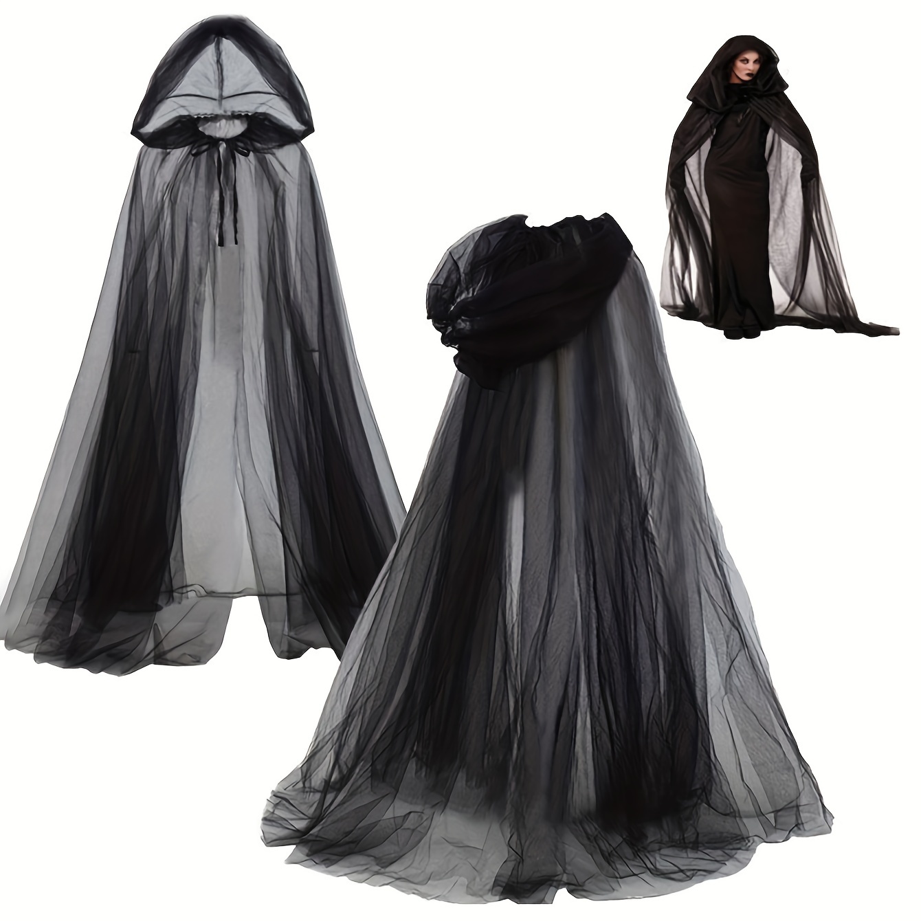 

1pc Polyester Bridal Cape, & Vampire Cosplay Tulle Cloak, Halloween Party Costume Accessory, Hand Wash, For Wedding, Birthday, Bachelorette, Bar & Adult Events, Carnival, Christmas, Easter, All- Decor