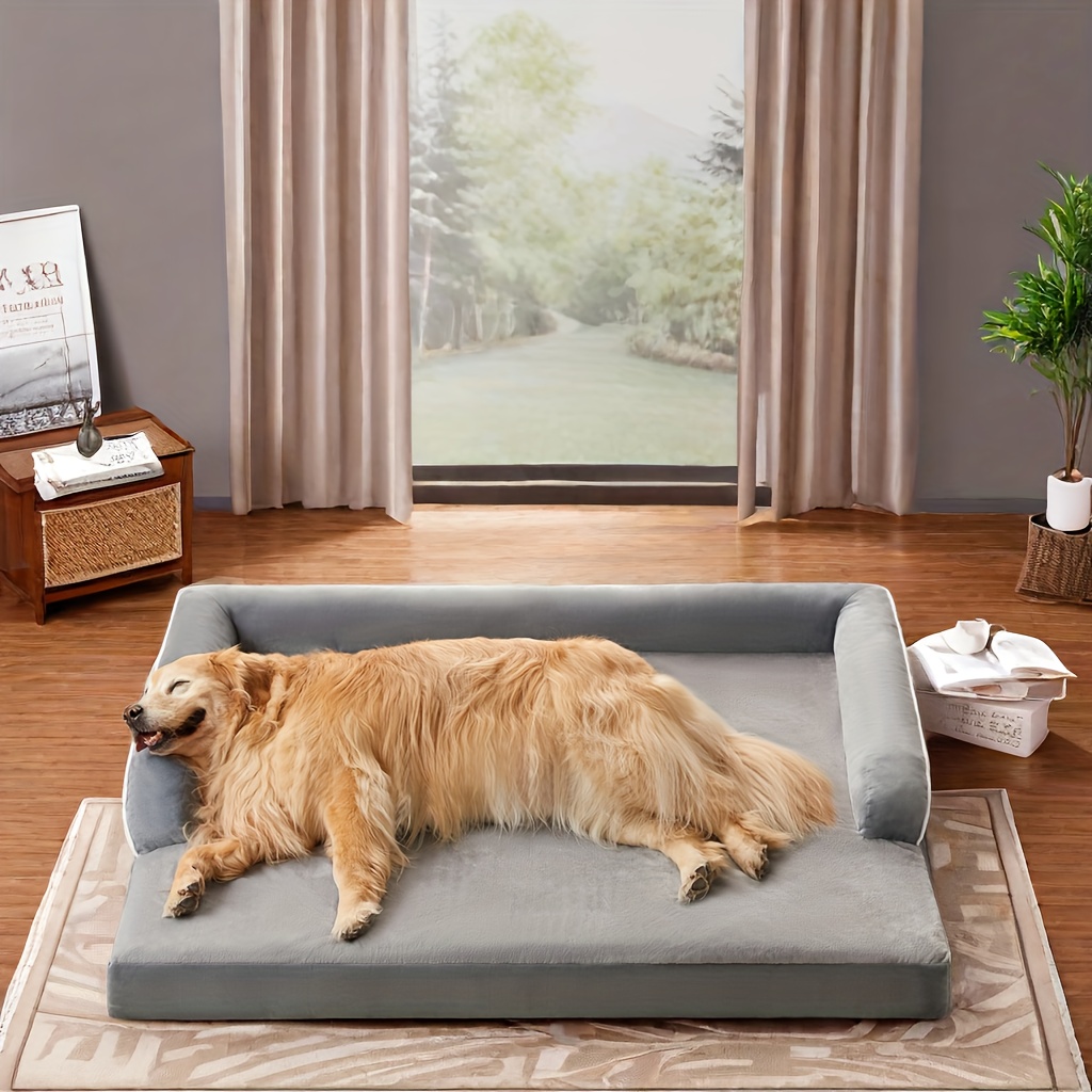 

Large Dog Bed Orthopedic Washable Beds Bolster Large Big Dogs Memory Foam Couch Sofa Waterproof With Removable Cover