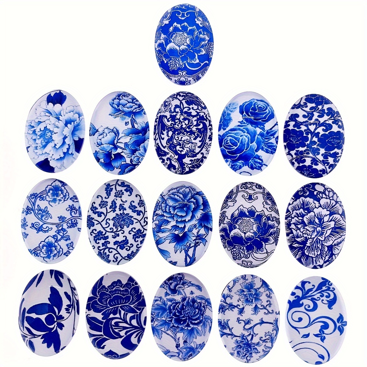 

Onebeading Mixed Porcelain Glass Cabochons - Flatback Dome/half Oval Patches For Making, Assorted Sizes (1.3x1.8cm 30pcs, 1.8x2.5cm 20pcs, 3.0x4.0cm 10pcs)