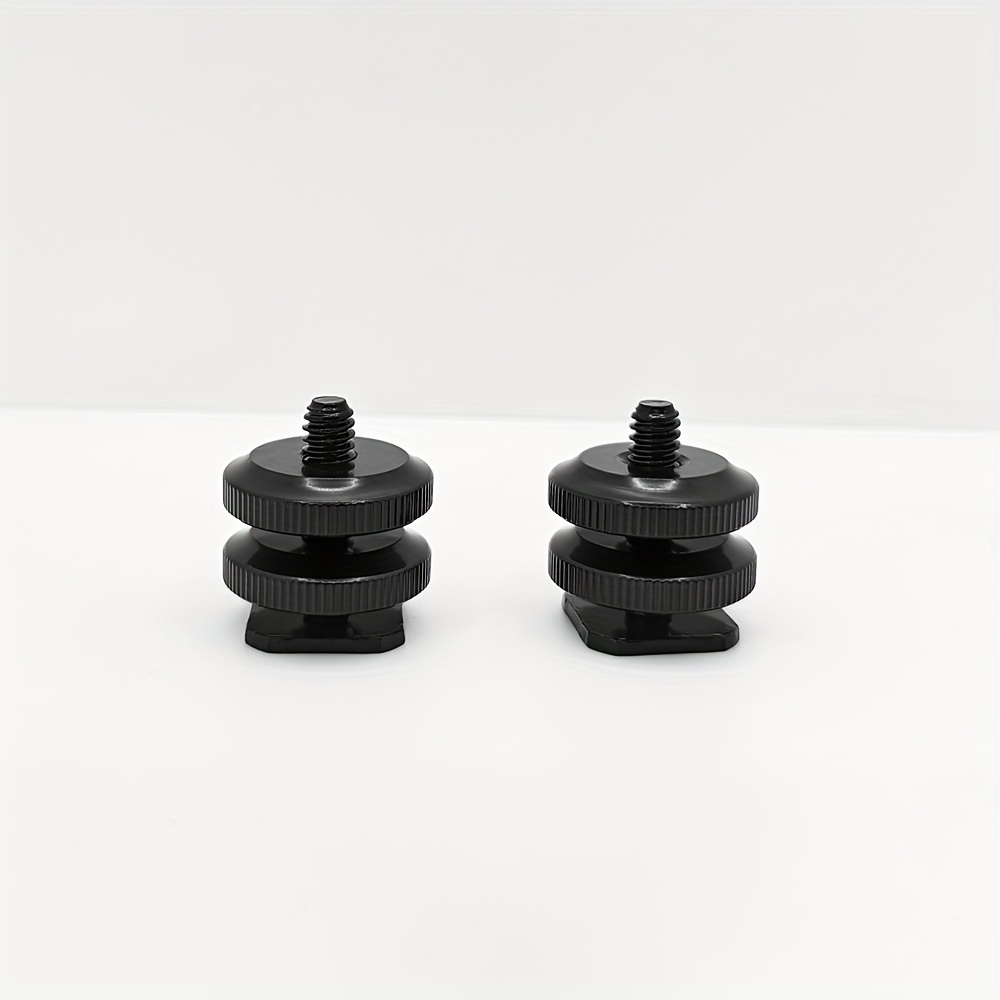 Image of 2pcs Aluminum Alloy 1/4 Hot Shoe Mount Holder For Dslr Cameras, Tripod Metal Adapter For Hero 11 10 6 5 4 3 Action Camera, 1/4 Screw For Pro 4 3 2 Cameras