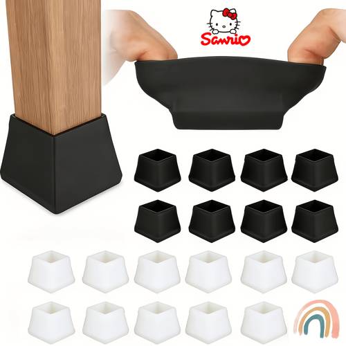 24 large thickened silicone table and chair leg pads anti slip and shock absorbing protect the floor from scratches and pressure marks suitable for all kinds of furniture