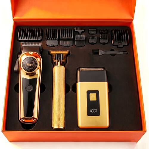 mens shaving 3pcs 1pc barber haircutting kit valentines day gift box set usb rechargeable gift for boyfriend fathers day gift birthday gift holiday gift