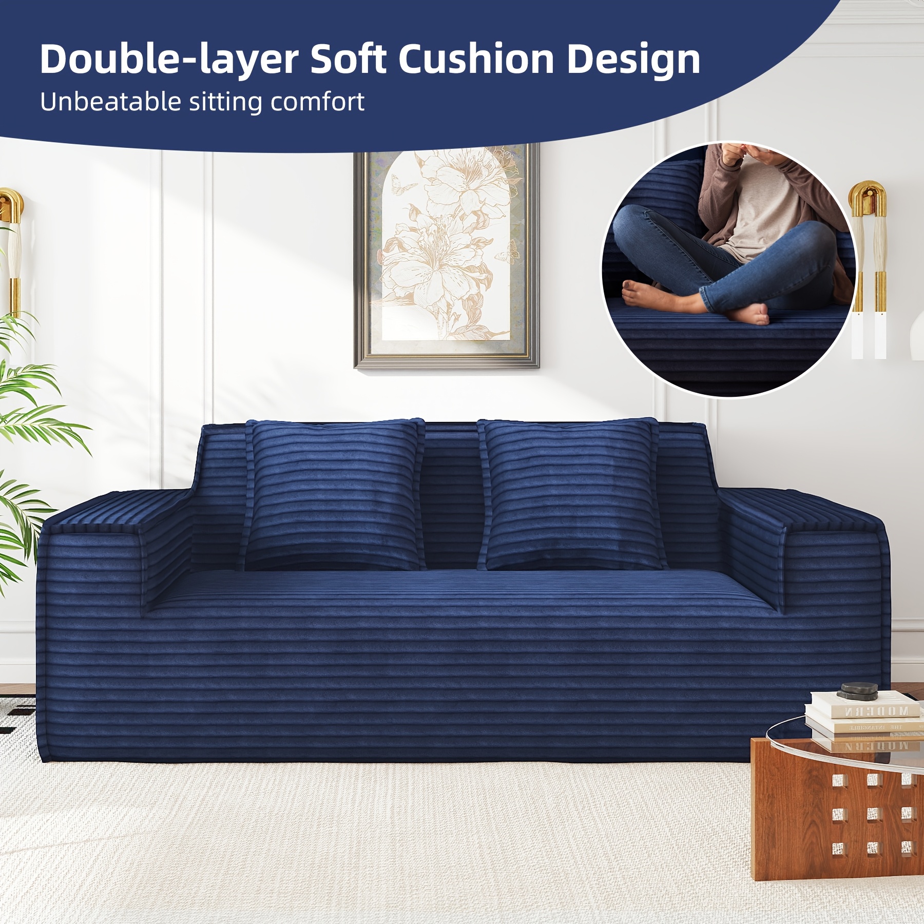 75 cloud loveseat sofa ottomans modular seater sectional Temu