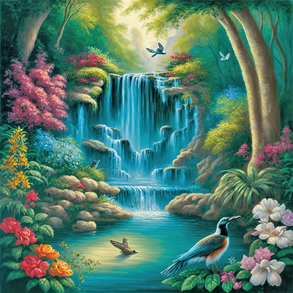 Kit Broderie Diamant 50x70cm AtTrex - Paysage, Diamants Ronds, Toile HD