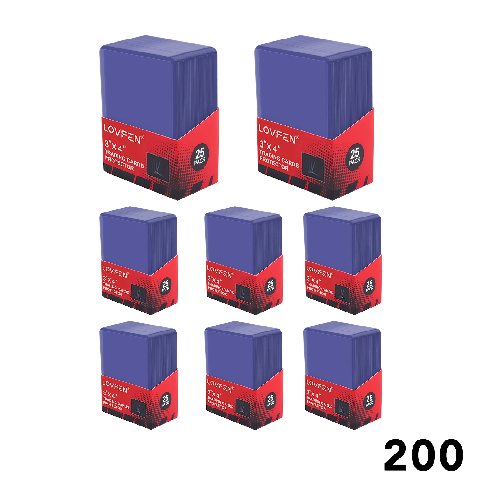 TEMU Lovfen 2000ct Hard Plastic Trading Card Sleeves Suitable For Baseball, Football Cards - Pack (2000 Ct) 3"x4" Top Protectors For Card Collectors,