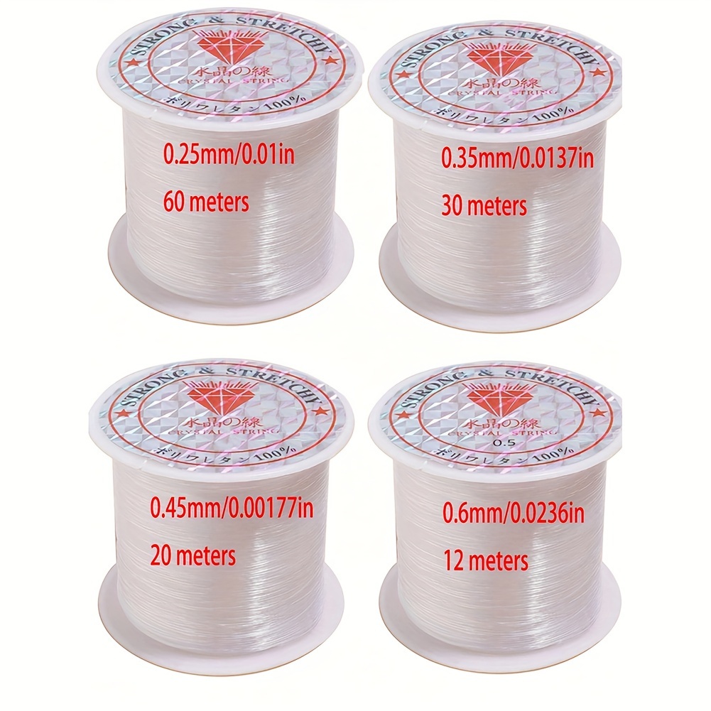 Image of 4pcs (0.25/0.35/0.45/0.6mm)fishing Wire For Hanging, Clearline String Invisible Monofilament Nylon Thread For Hanging Decorations, Balloon Garland, Jewelry Making, Beading And Crafts