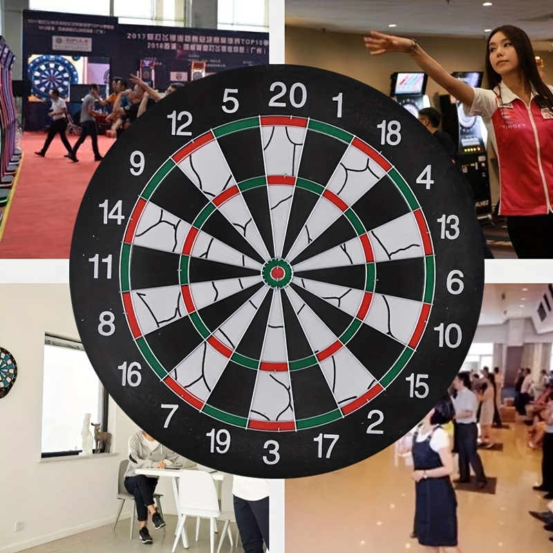 Extra groot, dik, dubbelzijdig dartbord van 45 cm (18 inch) met 6 darts