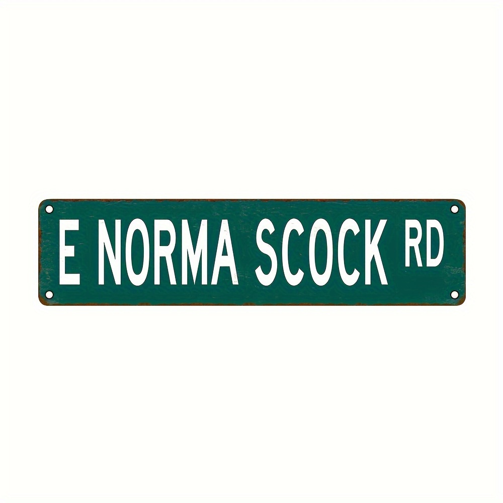 TEMU 2d Flat Weatherproof Street Sign "e Norma Sock Rd" - Traditional Wall-mounted Metal Plaque, Uv-printed For Indoor Decoration, 16" * 4" Design,