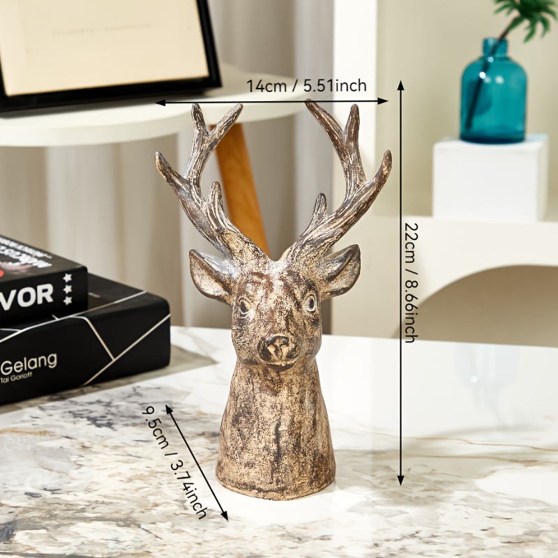 1pc Nordic Style Resin Deer Head Decorative Ornament For Living Room
