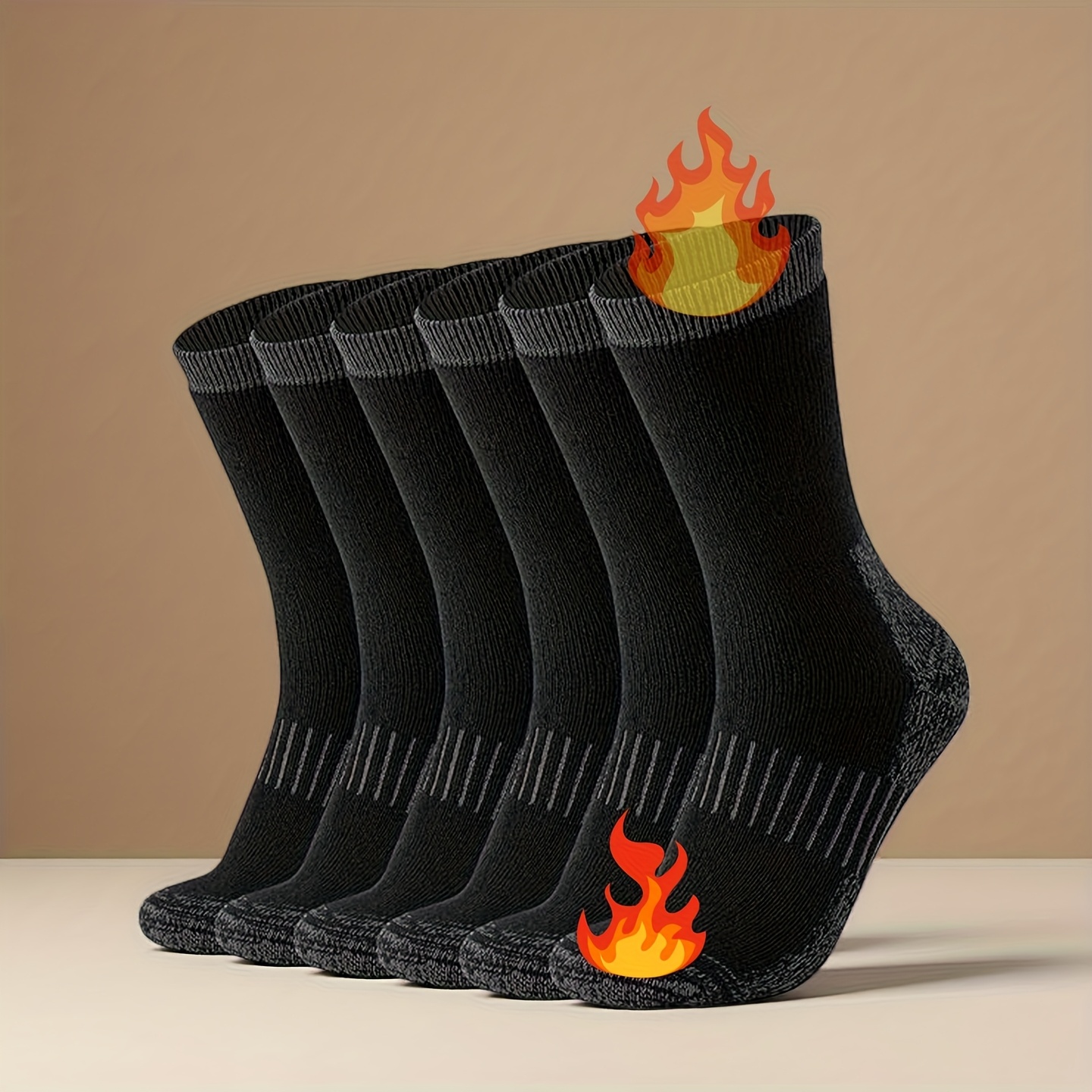 E-shop Wollthermo-Socken für Damen Herren, 3 Paar Vollpolster-Winterstiefelsocken für kaltes Wetter, Wandern Arbeit