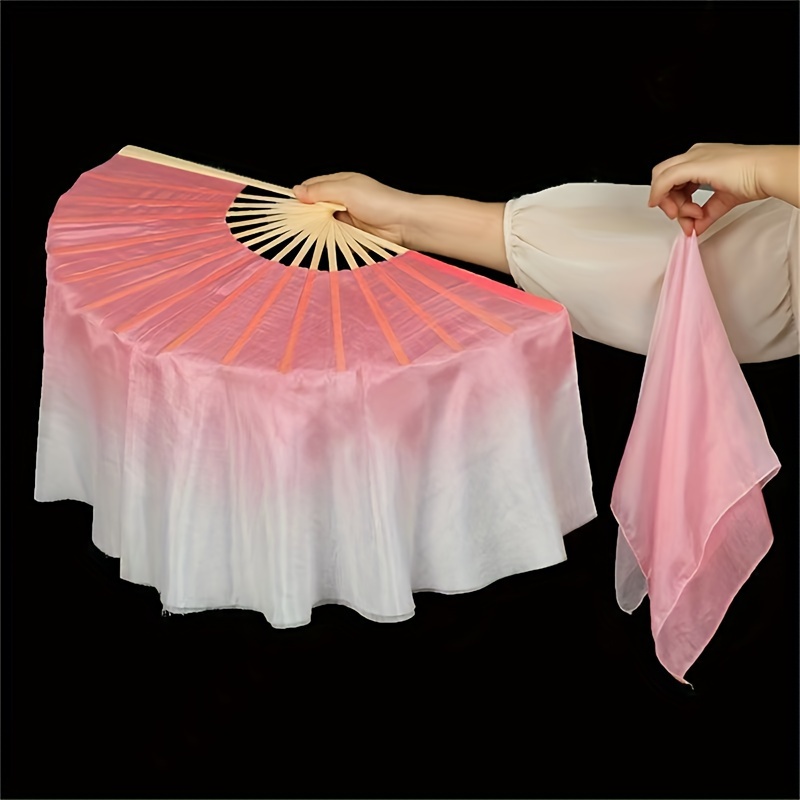 Elegant for Lotus Pink Gradient Folding Dance Fan - Double-Sided Silk, Perfect for Performances, Parties & Home Decor details 0