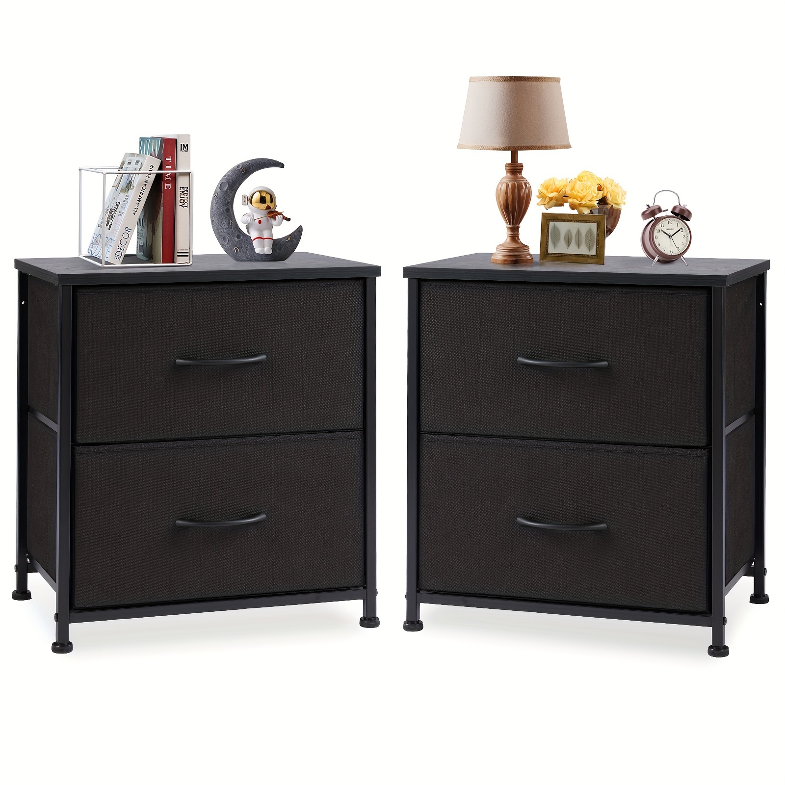 

Sweetcrispy Small Nightstand Set Of 2 With 2 Drawers, Bedside End Table, Nightstand For Bedroom, Wardrobe For Boys And Girls, Living Room Furniture, Dorm, Entryway, Black