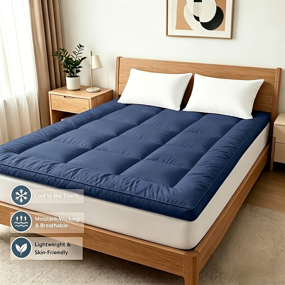 TEMU Mattress Protector, Breathable Bedding Designed , Featuring 4 Elastic Corner Straps And Machine-washable. Suitable For Bedrooms, Dorm Rooms,