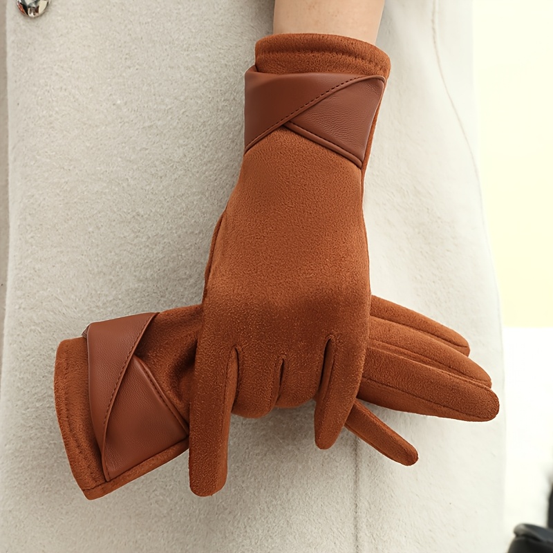 2pcs Women's Elegant Touchscreen Winter Gloves, Warm Lined