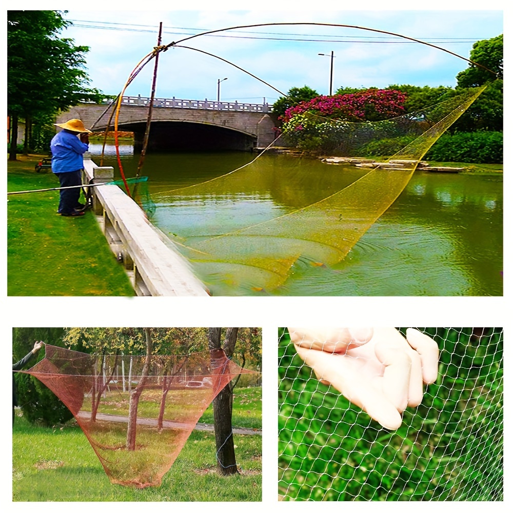 25m 3 Layers Portable Fish Net Monofilament Fishing Fish Gill Net